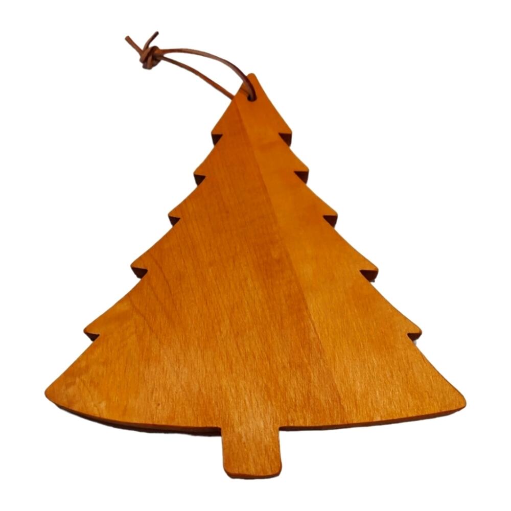 Vintage Hand Crafted Pine Tree Decorative Wooden Cutting Board/Tray Rawhide 70's